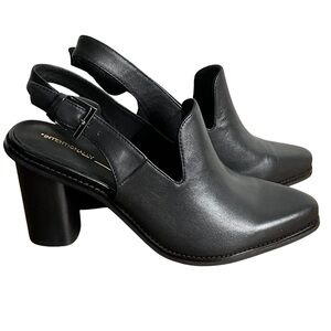 Intentionally Blank TicTac Black Leather Slingback Heel, New in Box, EU Size 39